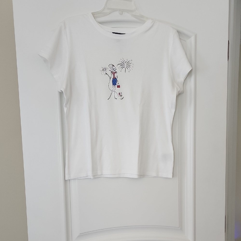 White Shirt with Graphic Design